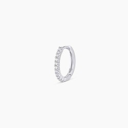 14k White Gold Diamond Pavé 11mm Huggie