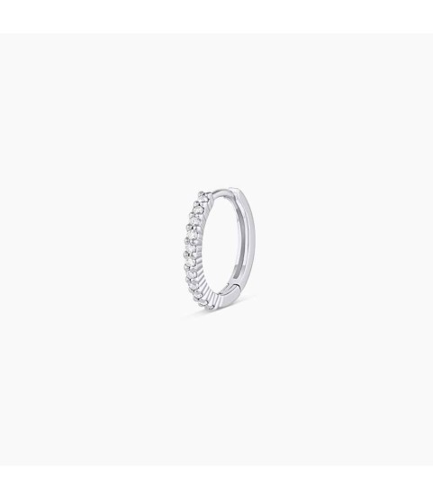 14k White Gold Diamond Pavé 11mm Huggie