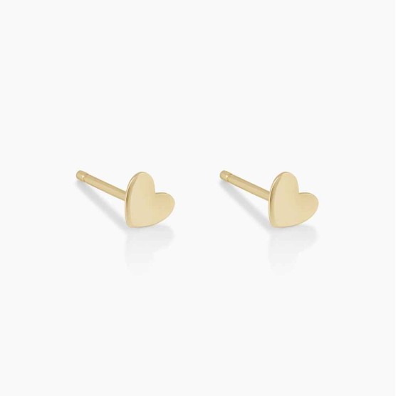 14k Gold Heart Studs