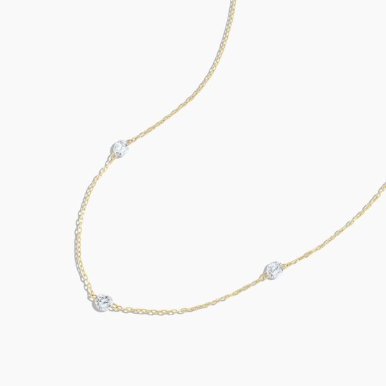 Floating Diamond Stationary Trio Necklace