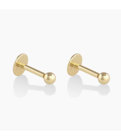 14k Gold Newport Threaded Flat Back Studs