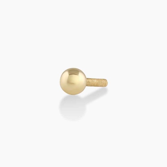 14k Gold Newport Threaded Flat Back Stud