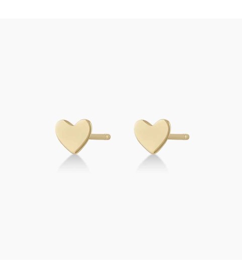 14k Gold Heart Studs