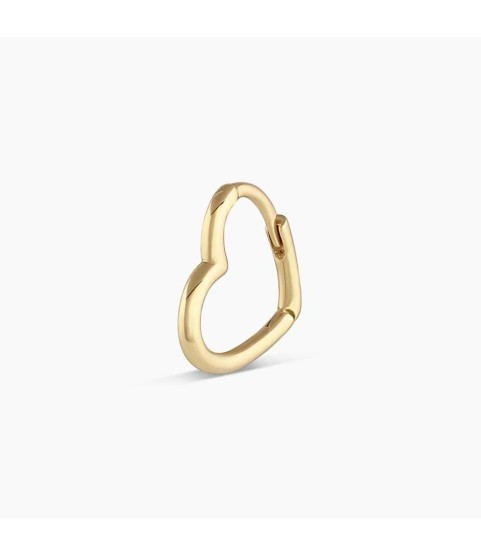 14k Gold Mini Open Heart Huggie