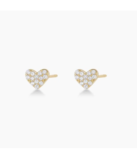 Diamond Pavé Heart Studs