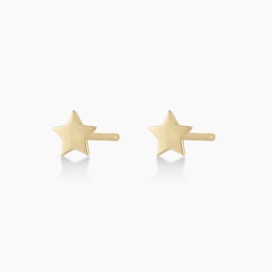 14k Gold Star Studs