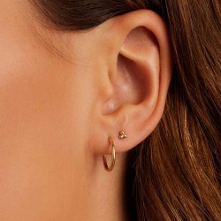 14k Gold Trio Threaded Flat Back Stud