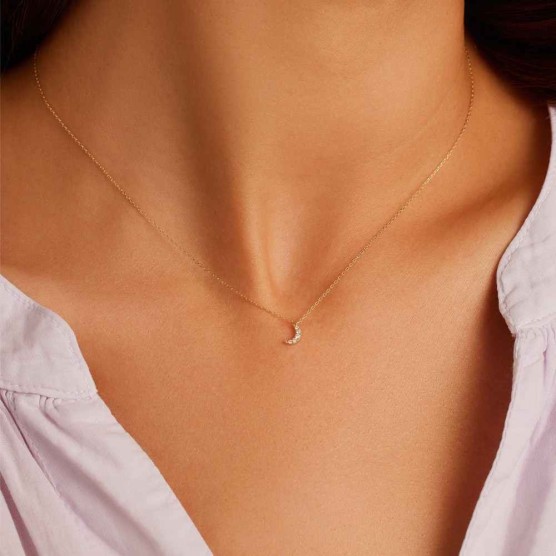 Diamond Crescent Necklace