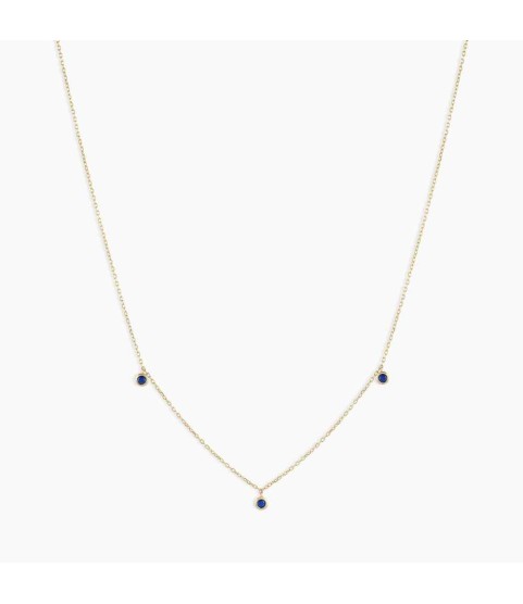 Classic Blue Sapphire Trio Necklace