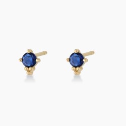 Blue Sapphire Trinity Studs