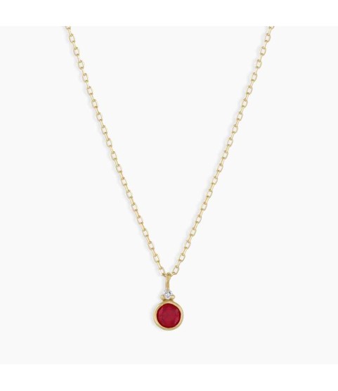 Ruby Birthstone Necklace