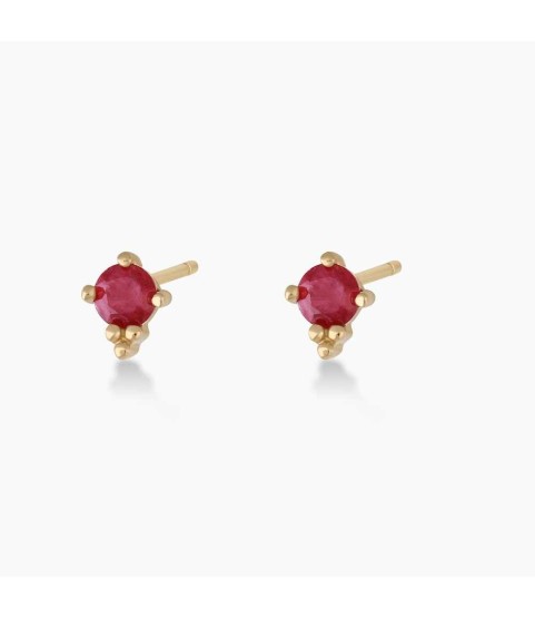 Ruby Trinity Studs