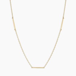 14k Gold Rose Bar Necklace