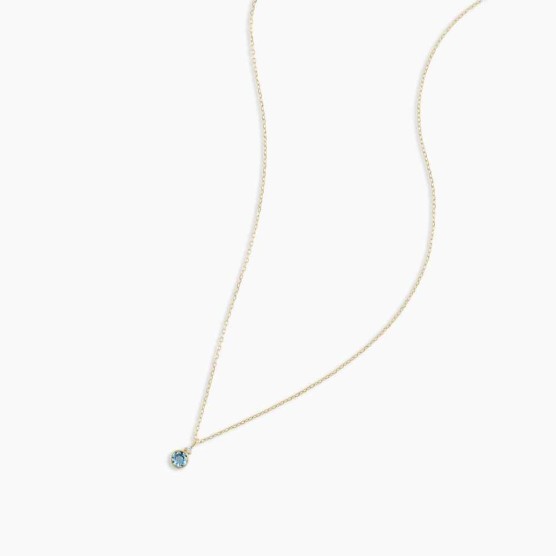 Blue Topaz Birthstone Necklace