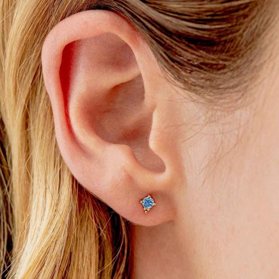 Blue Topaz Trinity Studs