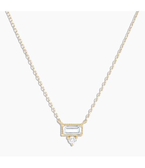 Diamond and Topaz Baguette Necklace