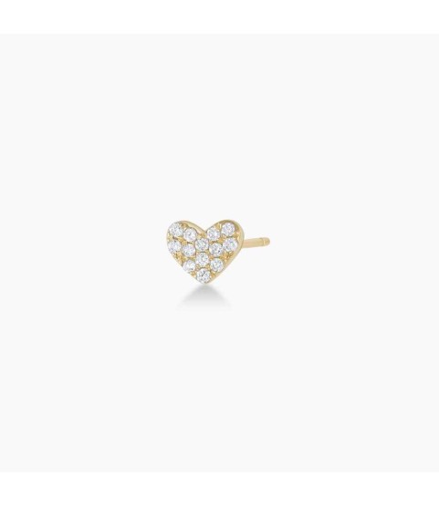 Diamond Pavé Heart Stud