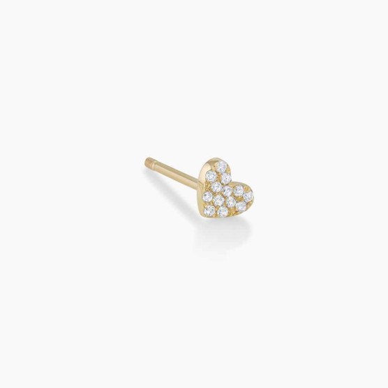 Diamond Pavé Heart Stud