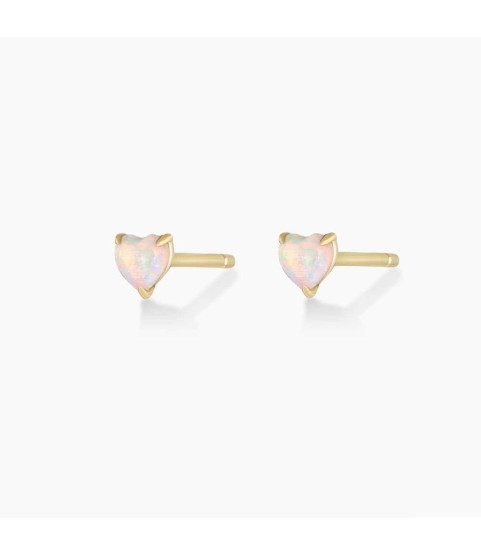 Opal Heart Studs