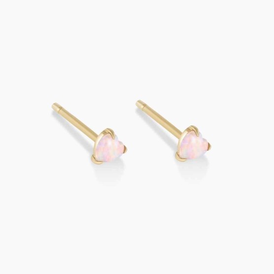 Opal Heart Studs