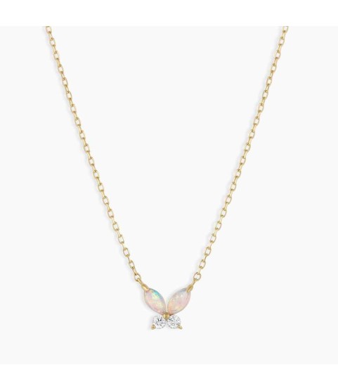 Opal Butterfly Necklace