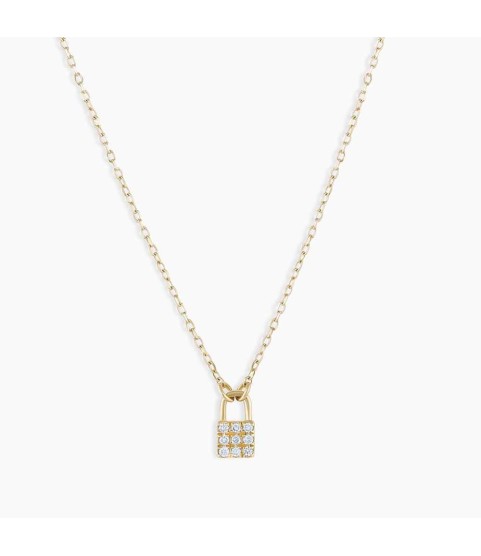 Diamond Kara Padlock Charm Necklace