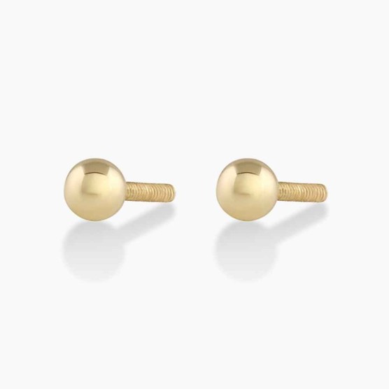 14k Gold Newport Threaded Flat Back Studs