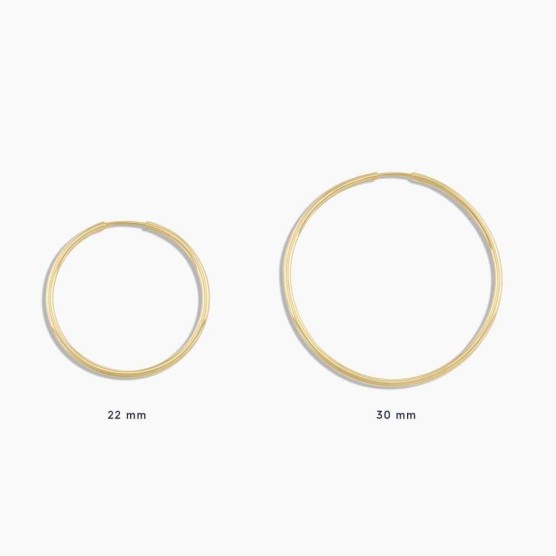 14k Gold Classic 22mm Hoops