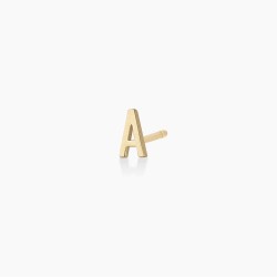 14K Gold Alphabet Stud