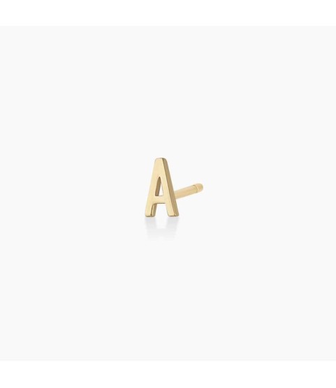 14K Gold Alphabet Stud