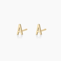 14K Gold Alphabet Studs