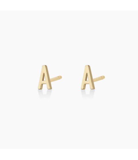 14K Gold Alphabet Studs