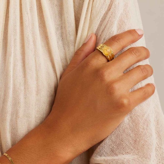 Power Gemstone Reed Ring for Abundance